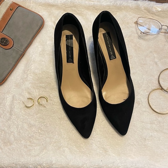 Steven By Steve Madden  elegant classic women’s Black Block Heels size 8.5 - Picture 6 of 16